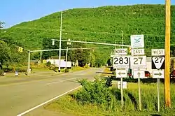 Intersection of State Route 283 and State Route 27 in Powells Crossroads