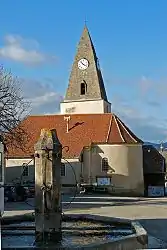 The church and fountain of Prébois