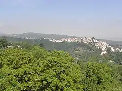 Panorama of Prata from the hills on the right bank of the Sabato river