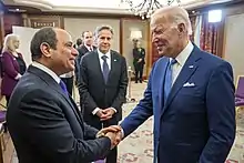 Secretary Blinken with President Biden and Egyptian President Abdel Fattah el-Sisi in Jeddah, July 2022