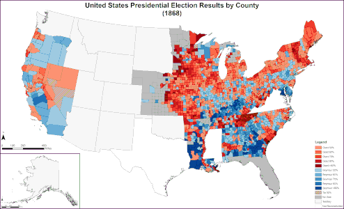 Map of presidential election results by county