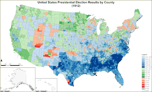 Map of presidential election results by county