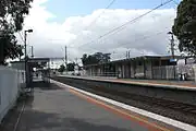 Northbound view from the former ground level Platform 2 in August 2015.