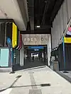 Entry to the rebuilt Preston station, with signs denoting the re-opening, September 2022.