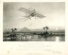 Image 81843 artist's impression of John Stringfellow's plane Ariel flying over the Nile (from History of aviation)