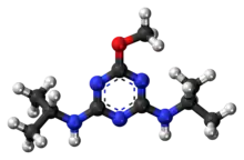 Ball-and-stick model of the prometon molecule