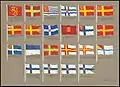 Proposed flags of Finland 1862–1918, compiled by Olof Eriksson.