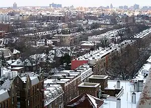 Northeast view from top of Patio Gardens