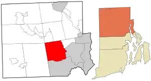 Location in Providence County and the state of Rhode Island.