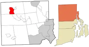 Location in Providence County, Rhode Island