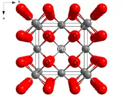 Unit cell, ball and stick model of plutonium(IV) oxide