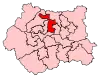 A very large constituency. It consists of the eastern portion of the county. It also includes the entirety of a second, smaller county, located to the east of the larger county.