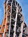 Detail of the tower's wood-steel construction