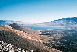 Lake Qaraoun or Lake Litani, upstream of Qaraoun village in the Beqaa Valley in Lebanon