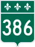 Route 386 marker