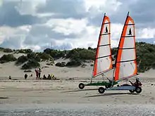 Land sailing on the beach