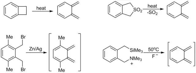 in situ generation of o-quinodomethanes