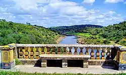 The Ardila River, forming the border with Portugal.