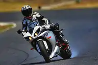 A Yamaha YZF-R1 998 cc (60.9 cu in) superbike.