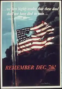 "Remember December 7th!", one of the first posters published after the attack on Pearl Harbor