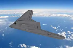 An artist's impression of a RQ-170 Sentinel.