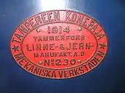 Builder's Plate of Narrow Gauge Finnish Steam Locomotive RRO 2