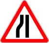 Road narrows on left side