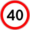 Maximum speed limit (40 km/h)