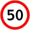 Maximum speed limit (50 km/h)