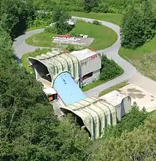 Ventilation buildings and control station at the Plabutsch tunnel in Raach (1982–1987)