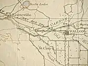 Ragtown, Leeteville, St Clair, and Fallon Nevada as mapped in 1910.  Leeteville location is where the original Ragtown was established.