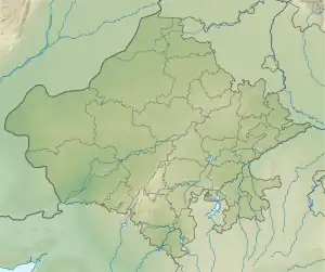 Location of Pushkar lake within Rajasthan