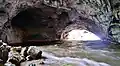 Zelše Caves, upstream view at high water level