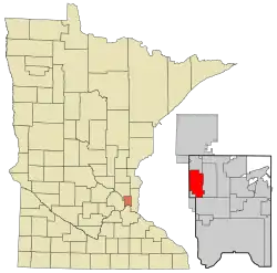 Location of the city of New Brightonwithin Ramsey County, Minnesota