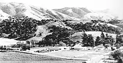 View of Rancho Tularcitos from west of the ranch, circa 1960s