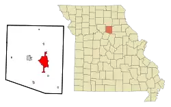 Location within Randolph County and Missouri