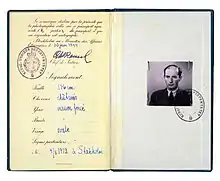 Swedish diplomatic passport from 1944, issued to Raoul Wallenberg.