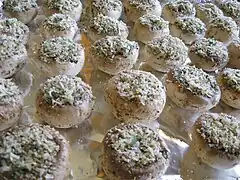 Uncooked stuffed mushrooms