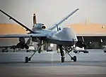 A RAF General Atomics MQ-9A Reaper at Kandahar Airfield in Afghanistan.