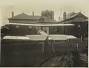 Rear View of Basil Watson's Biplane, rear lawn, Follacleugh, Elsternwick, 1916.