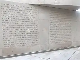 Rear View of Sculpture that Represents Eisenhower at War at Eisenhower Memorial