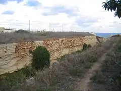 looking down the rear ditch away from  the causeway.