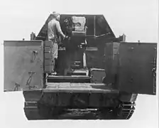 Rear view of the Type 5 Na-To with compartment doors open