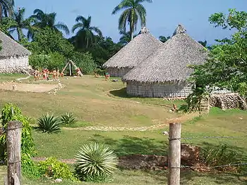 Image 9Reconstruction of a Taíno village in Cuba (from History of Jamaica)