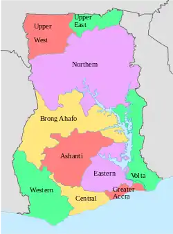 Administrative Divisions of Ghana.