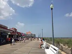 Rehoboth Beach boardwalk looking north toward Rehoboth Avenue