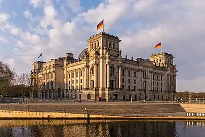 The Reichstag as seen from the north-east in 2017, after reconstruction