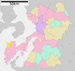 Location of Reihoku in Kumamoto Prefecture