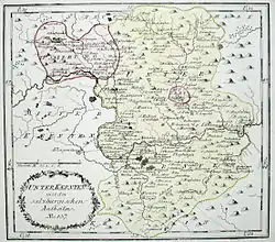 1791/92 map of Lower Carinthia