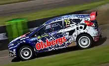 Reinis Nitišs in action during the 2014 World RX of Great Britain